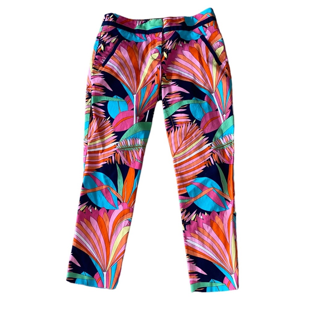 Trina Turk Multicolor Palm Leaf Cropped Ankle Pants - 2